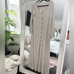 Pink Blush Maternity Maxi long sleeve with buttons